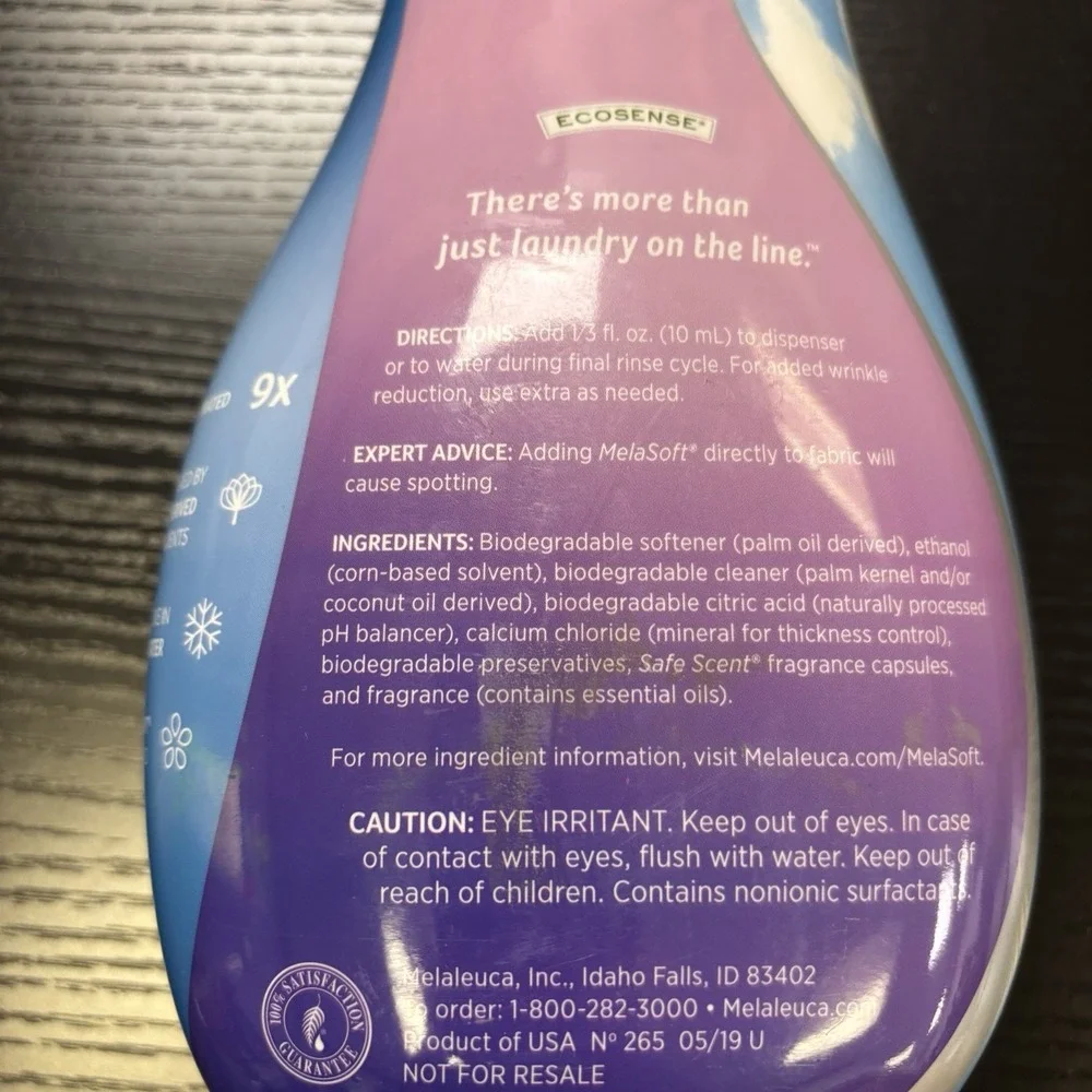 Melaleuca‎ MelaSoft 9X Fabric Softener Clean Cotton Scent 32 oz-96 loads! Sealed